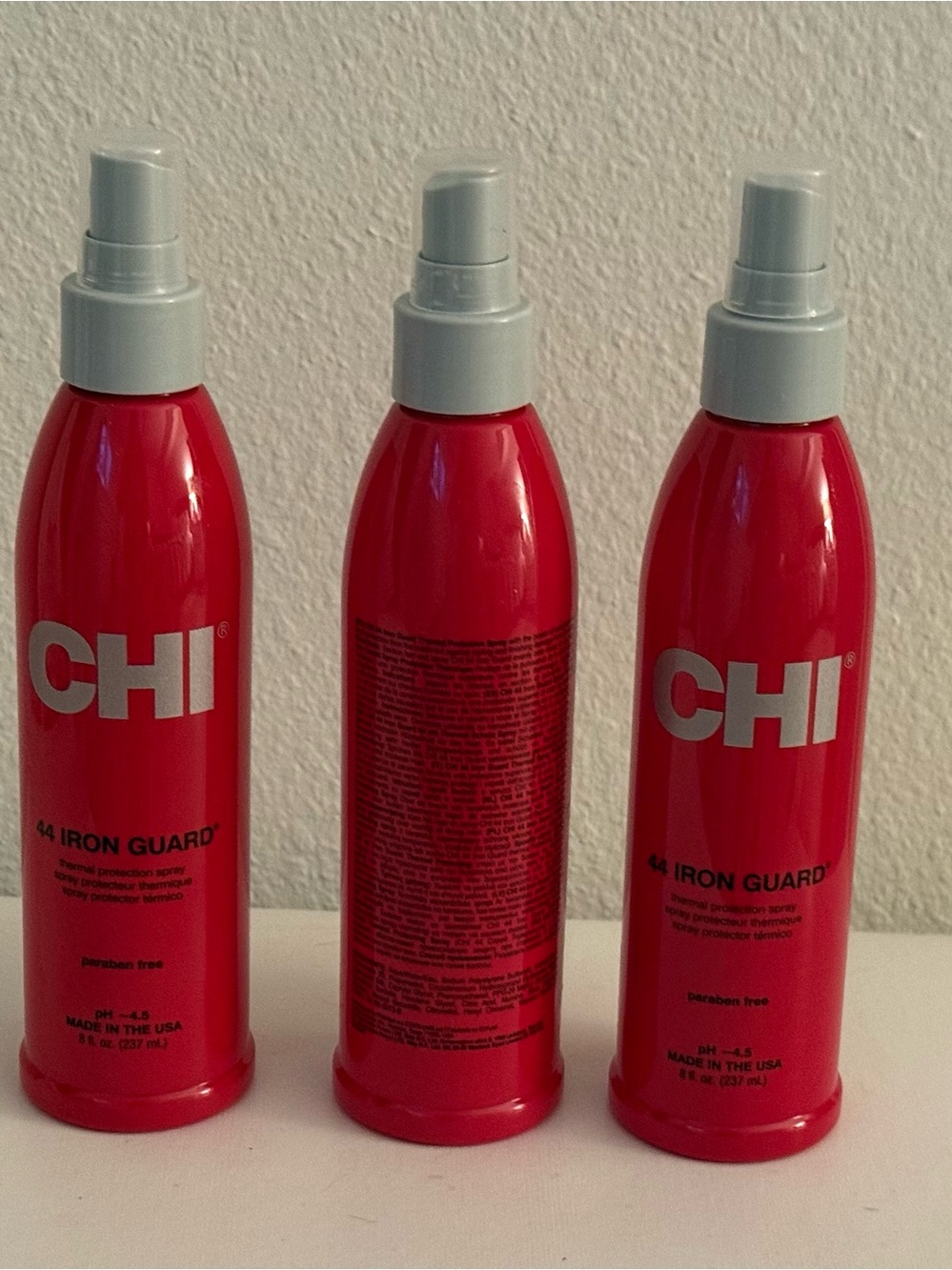 CHI 44 Iron Guard Heat Protectant Spray - Red NEW SOLD AS THREE